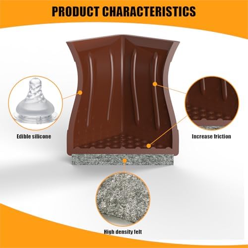 16Pcs Silicone Square Chair Leg Floor Protectors (1 1/4 Inch Brown) - Image 2