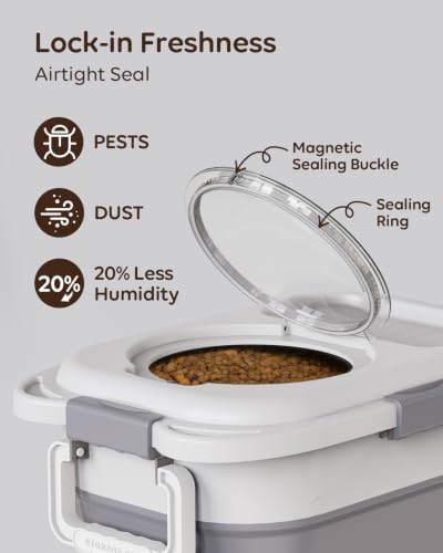 Collapsible Dog Food Container for 10-25 lbs, Airtight Storage Bin - Image 3