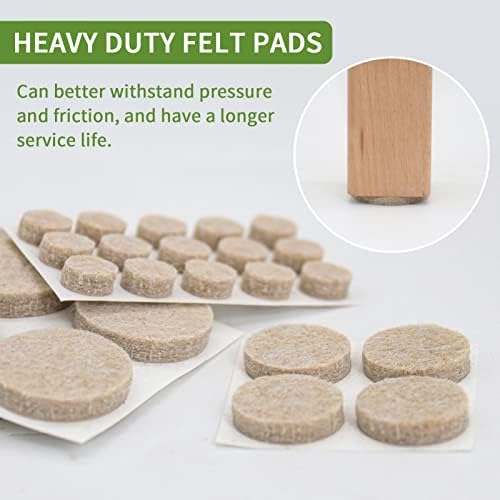 Felt Furniture Pads for Hardwood Floors 162 PCS, Round, Beige - Image 4