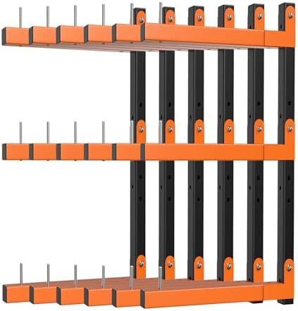 Lumber Storage Rack Wall Mount, Foldable 9-Level Wood Storage Rack by Olgsibb