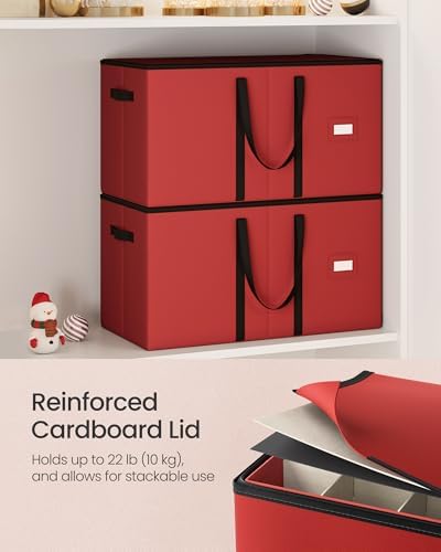 SONGMICS Christmas Ornament Storage Box, with 3 Inches 128 Slots - Image 4