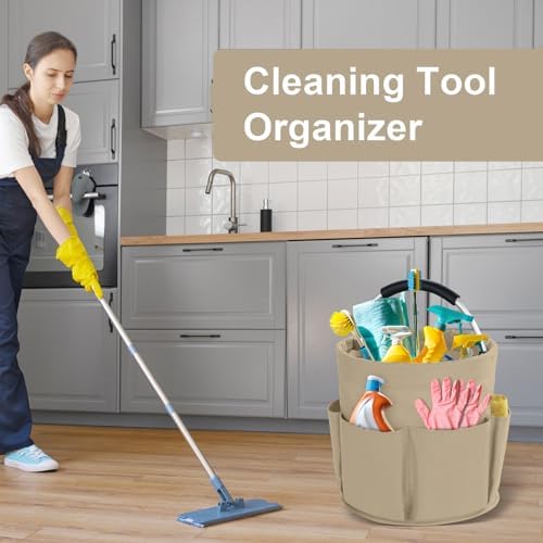 Cleaning Caddy with Handle, Cleaning Supplies Organizer Collapsible Bucket - Image 4