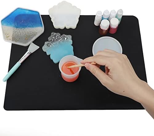 Gartful 2 Pack Silicone Crafting Mats, 15.7" x 11.8" Silicone Mat for Crafts, Large Heat Resistant Sheet for Jewelry Casting, Epoxy Resin, Painting, Counter Table Protector, Placemat, Nonstick, Black - Image 4