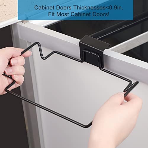 Large Stainless Steel Trash Bag Holder for Kitchen Cabinets Doors and Cupboards, Black - Image 3