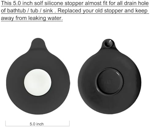 Seatery Bathroom Sink Stopper, Tub Stopper, Bathtub Drain Stopper, Bath Tub Plug, Bathtub Drain Cover, Bathtub Drain Plug, Sink Drain Cover, Sink Plug，Black - Image 2