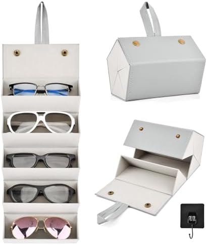 5 Slots Travel Sunglasses Organizer Holder, Foldable Travel Sunglass Case by Unknown