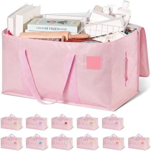 Moving Bags Heavy Duty Extra Large 110LB Storage Bags, 12 Pack-Pink by Unknown