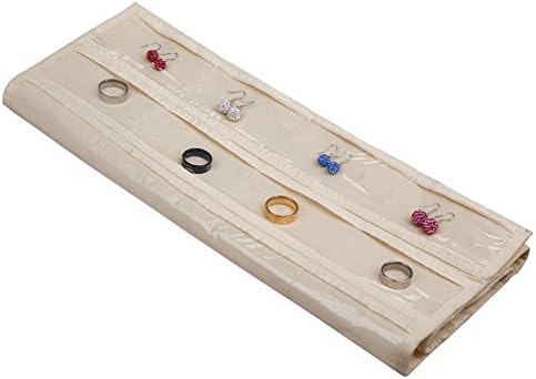 BB Brotrade Hanging Jewelry Organizer,Accessories Organizer,80 Pocket Organizer for Holding Jewelries（Beige） - Image 3