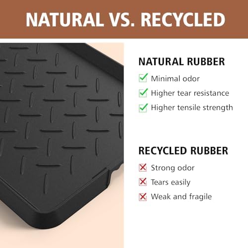 Extra Large Heavy Duty Boot Natural Rubber Shoe Mat for Entryway with Shoes Brush Large Boot Mat Multi-Purpose for Indoor or Outdoor, 16.1x 47.6 Inches - Image 5