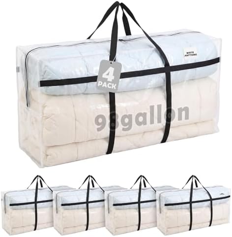 Windyun 4 Pack 98 Gallon Extra Large Moving Bags XXL Heavy Duty Storage Bag - Image 2