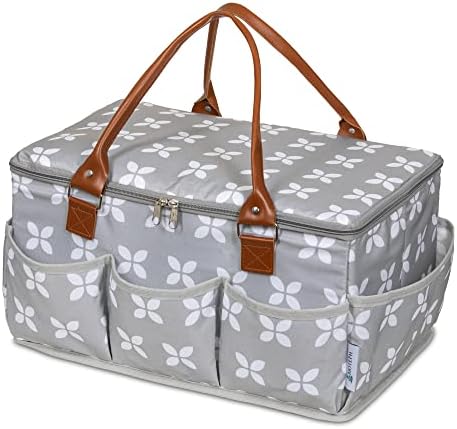 Moteph Extra Large Diaper Caddy, Craft, Toy Organizer with Zip-Top Cover with Waterproof Wet/Dry Bag - Perfect for Baby Shower by MOTEPH