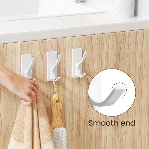 pickpiff White Self-Adhesive Hook, 13LB Hanger for Coat/Towel, 4-Pack - Image 4