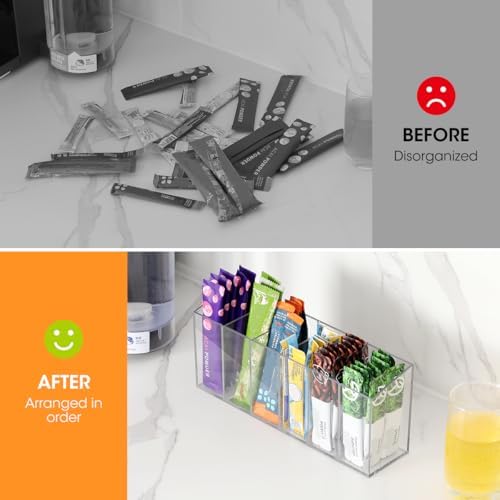 Aieve 2 Pack Drink Packet Organizer, Water Drink Packet Holder with Removable Dividers for Pantry Organizers and Storage, Water Flavor Powder Mix Holder for Kitchen Storage Organization - Image 3