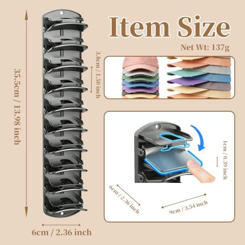 EMTK Wall Mounted Hat Rack for Baseball Caps, Holds 40 Hats - Image 5