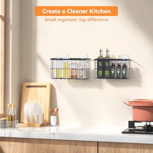 FAMNONE 2-Pack Adhesive Cabinet Door Organizer, 5.9" Inside Cabinet Storage - Image 5