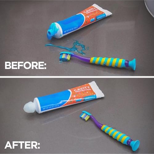 Chrome Cherry SqueezMe Silicone Self-Closing Toothpaste Caps, No-Mess Dispensing for Kids and Adults, Easy Installation, Compatible with Most Standard Tubes, Clear, 3-Pack - Image 5
