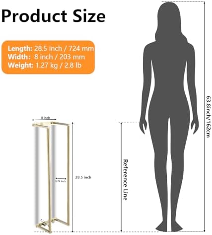 BWE Brushed Gold Towel Racks for Bathroom 28" Towel Holder for Rolled Towel - Image 6