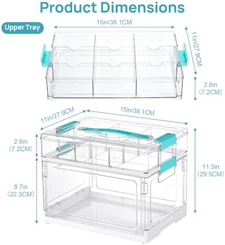Vtopmart 32 QT Clear Craft Organizer with Removable Divider Tray, 1 Pack - Image 5