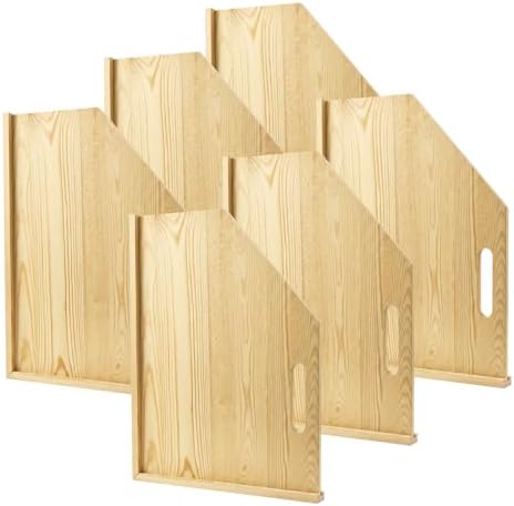 Solid Wood Tray Dividers for Cabinets, 4-Pack Baking Sheet & Cutting Board Organizer, Adjustable Cabinet Storage for Cookie Sheets, Pans and Pantry Trays by Unknown