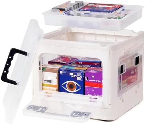 2-Tier Medicine Organizer - 22qt Plastic Foldable Storage Box with Handle by HeyFoly