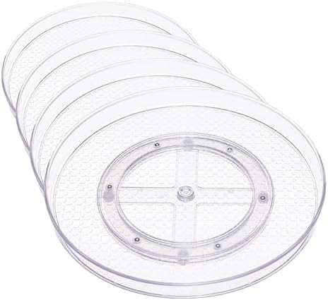 Amazon Basics Clear Lazy Susan Turntable Organizer for Organization, 12-Inch (Pack of 8) by AmazonBasics
