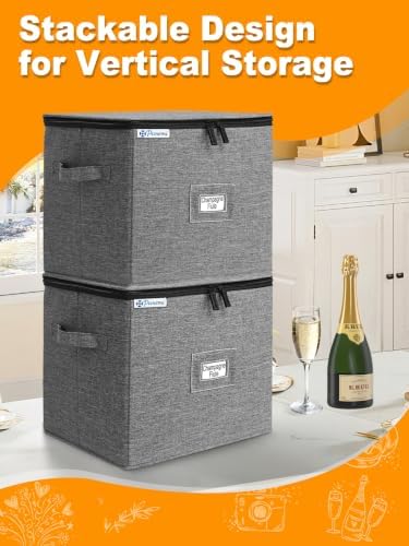 punemi Champagne Flute Storage Container, 2-Pack Hard Shell Wine Glass Box - Image 5