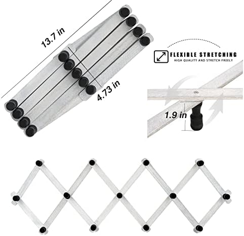 WGFKVAS 2 Pack Expandable Coat Rack, Accordion Wall Hanger - Image 2