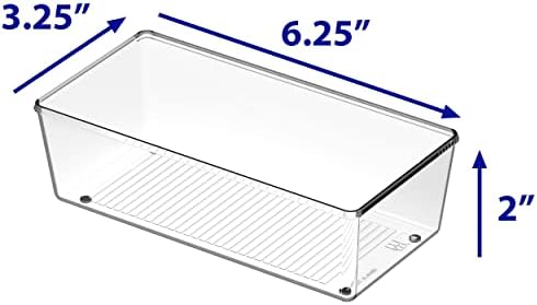 Simple Houseware Clear Desk Drawer Organizer, 3.25"x 6.25", 6 Packs - Image 5