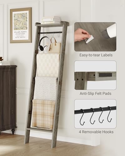 Hzuaneri Blanket Ladder Shelf, Farmhouse Ladder Holder, Blanket Organizer - Image 4