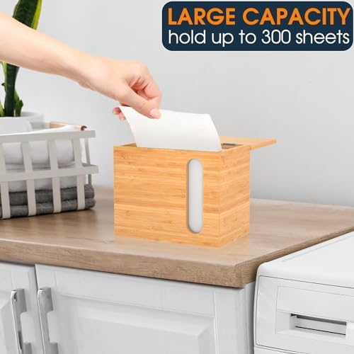 YAJR Dryer Sheet Holder with Lid | Dryer Sheet Container for Laundry Room - Image 2