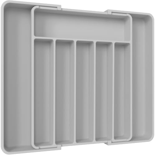 Aujen Silverware Drawer Organizer, Adjustable Utensil Cutlery Tray by AUJEN