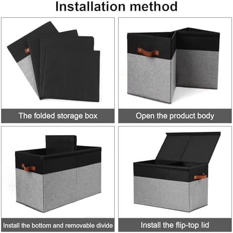 Large Toy Storage Box with Lid, Toy Chest Bin Boxes Basket with Dividers - Image 7