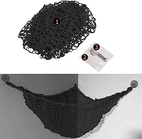 Stuffed Animal Hammock, Toy Hammock Storage Net, LXUNYI Mesh Toy Net Holder Jumbo Wall Corner Giant Baby Kids Children Stuff animals Hammocks Net Organizer for Bedroom (Black, 84 inch) - Image 4