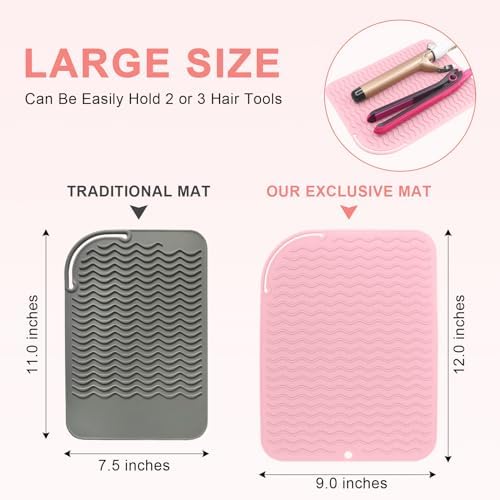 Suafrnut Plus Size Silicone Heat Resistant Mat for Hair Tools(12" x 9") - Image 4