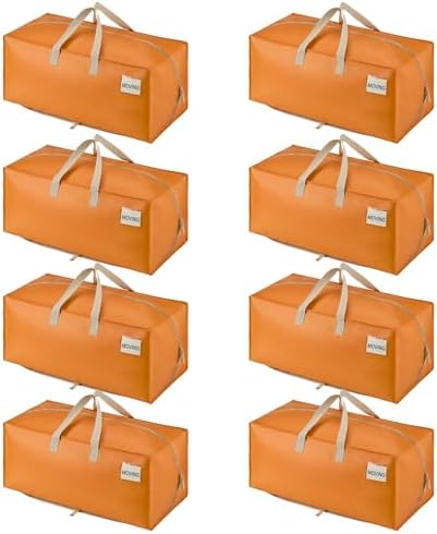 VENO 8 Pack Heavy Duty Moving Bags with Backpack Straps, Zippers & Handles, Extra Large Packing Bags for College Dorm Essentials, Moving Supplies Alternative to Cardboard Moving Boxes by Veno