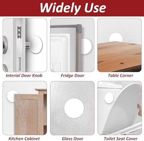 Wideskall® White Round Door Knob Wall Shield Self Adhesive Protector (3" inch Standard Size, 10.00, Count) - Image 7