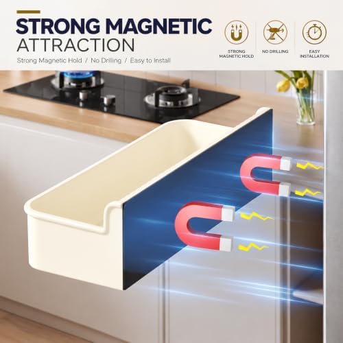 MIMIyasha Magnetic Shelves for Washing Machine - Versatile Storage Organizers for Washing Machine (Cream,4 Pack) - Image 3