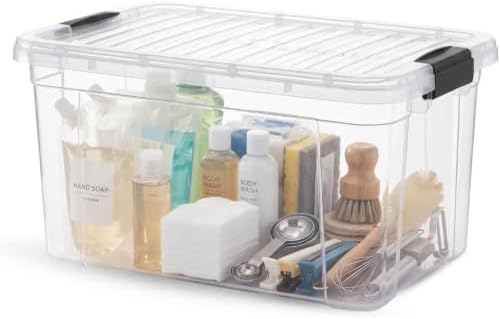 Superio 11 Quart Clear Plastic Storage Boxes with Lids, Stackable Organizer Containers, BPA-Free Storage Bins for Home, Office, School & Dorm, 8 Pack by Superio