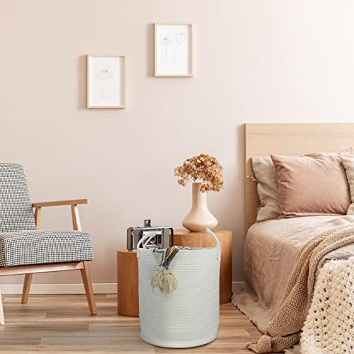 XUANGUO White Cotton Rope Laundry Basket Hamper for Clothes Large - Image 5