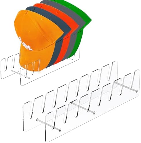 CARUUYI Hat Organizer for Baseball Caps, 2 Pack Clear Acrylic Hat Rack by Unknown