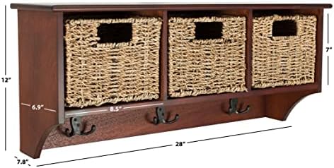 SAFAVIEH Finley Hanging 3-Basket Wood Storage Cabinet, 11.75" HAC5700B - Image 3