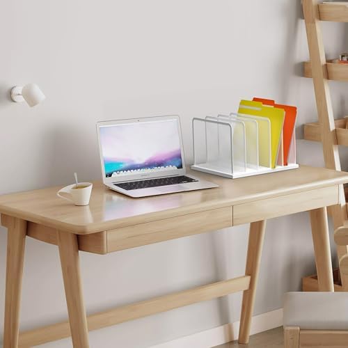 Kuntine.B 5-Section Upright Desk File Organizer White 1 Pack - Image 7