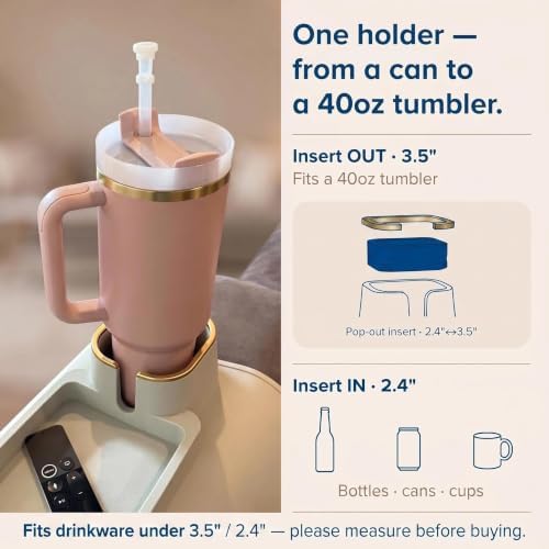 Elimiko Non-Slip Silicone Couch Cup Holder Tray for Sofa Arm (Warm Gray) - Image 4