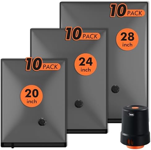 GONGSHI Vacuum Seal Bags for Clothing Travel & Home Storage, Travel Vacuum Bags with Pump,Space Saver for Blankets, Comforters, Pillows, Clothes,30 Combo by GONGSHI
