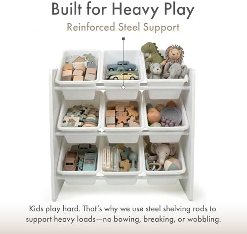 Humble Crew Kids Toy Organizer with 9 Bins, 3 Tier Storage for Playroom - Image 5
