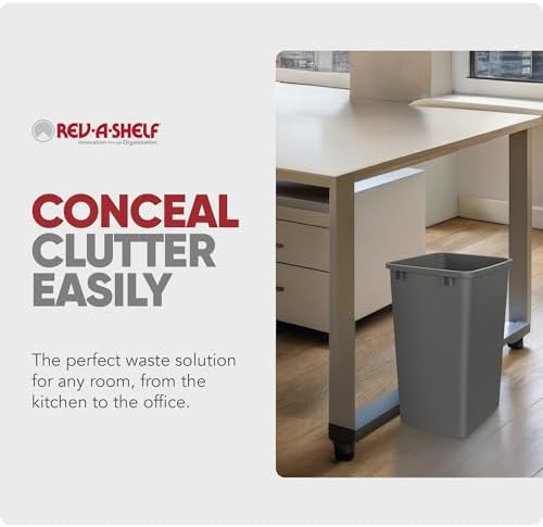 Rev-A-Shelf Double Pullout Garbage Trash Cans for Kitchen Cabinets, 35 Qt - Image 5