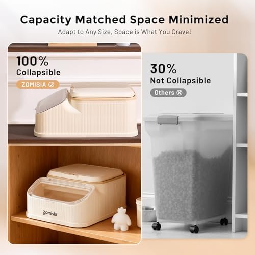 ZOMISIA 20-30lbs First-in, First-out Collapsible Dog Food Storage Container - Image 5