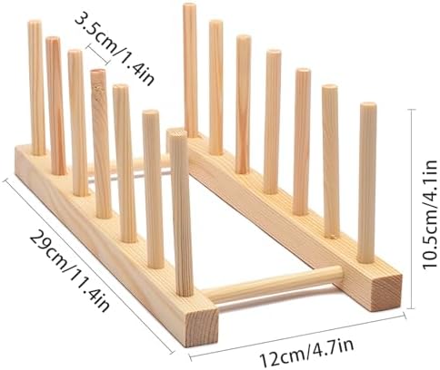 Kunovo Bamboo Dish Rack,Pot lid/Plate/Cutting Board Organizer for Kitchen cabinets,Bottle Drying Holder… - Image 5