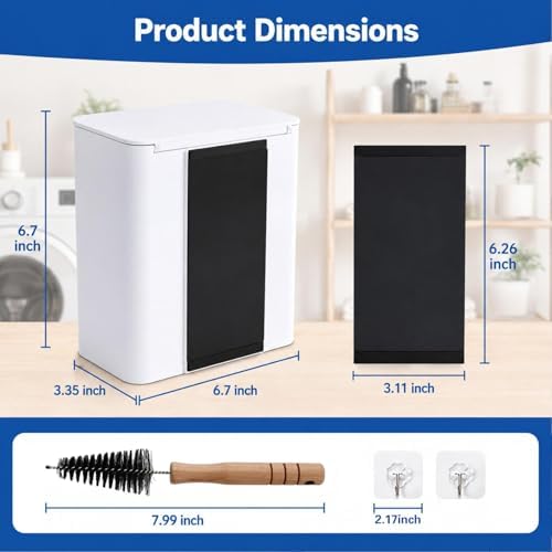 Magnetic Lint Bin with Lid for Laundry Room (Lint Remover Set) - Image 3