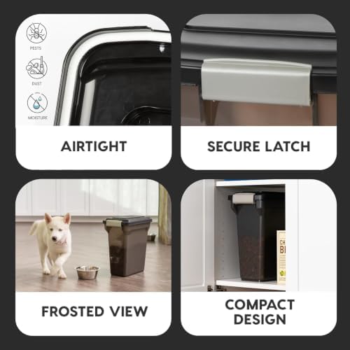 IRIS USA Dog Food Storage Container, Up to 13 lbs, Smoke, Made in USA - Image 5